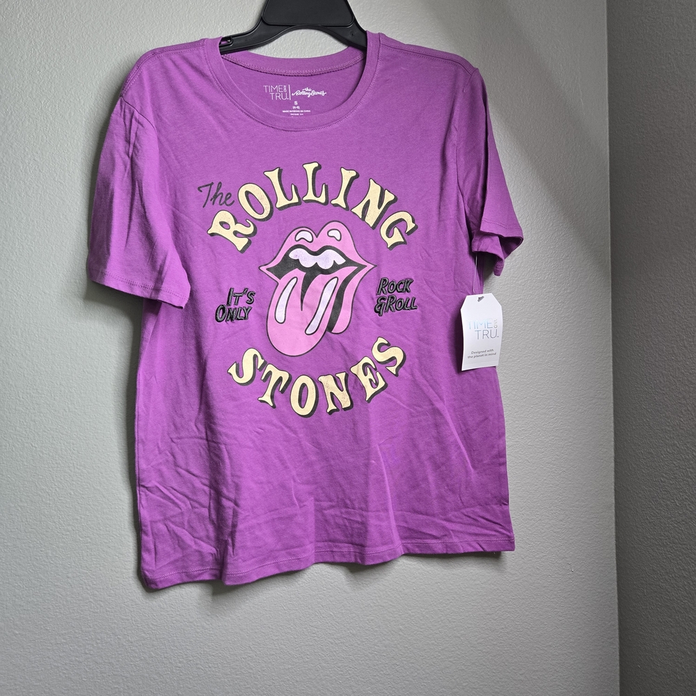 Time and Tru Purple Rolling Stones Tee